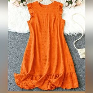 closet closing make offer Orange ruffled sheath